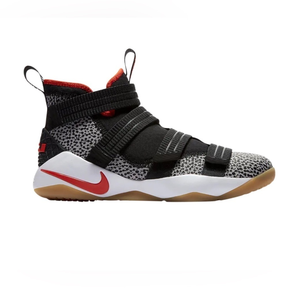 Nike Lebron Soldier 11 Safari sneakers basketball shoes Velcro youth kids US4
